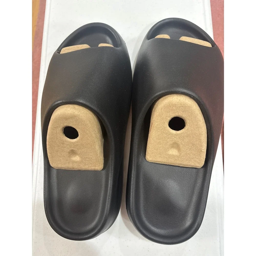 YS-01 Mens Foam Slide Sandals Black Open Toe Comfort Slip On Shoes YS-01-BLACK
